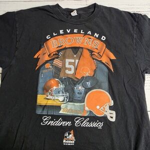 Vintage 1998 Riddell NFL Cleveland Browns Graphic Shirt Mens XL Gridiron Classic